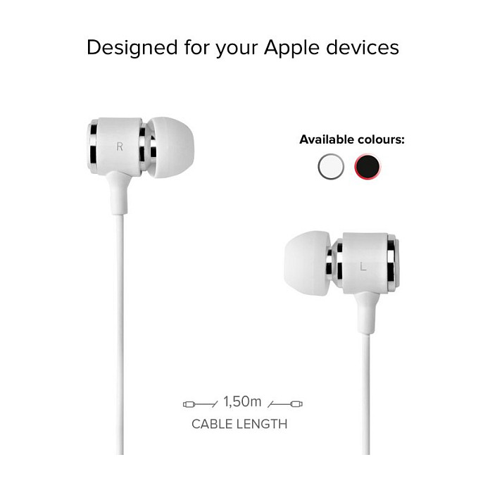 Kufje me kabllo SBS TEINEARLIGHTW / In-Ear Stereo / Lightning / Mikrofon / 1.2 m – Bardhë 4