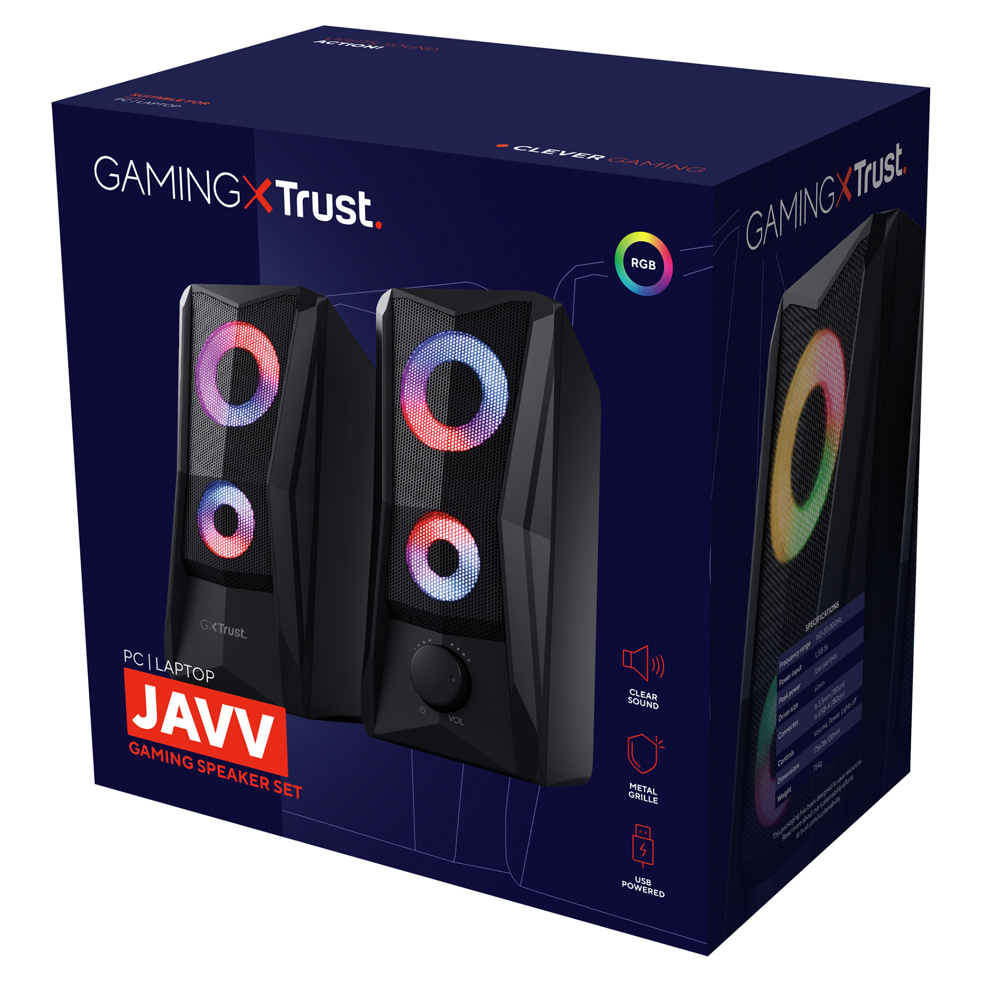 Altoparlantë Trust GXT 606 JAVV, 2.0 Kanale, 12W, USB - Zezë 5