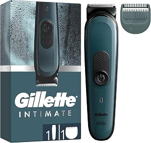 Trimer Elektrik Gillette Intimate i3, Përdorim i Lagësht dhe i Thatë, Pa Kabllo – Blu, Zezë
