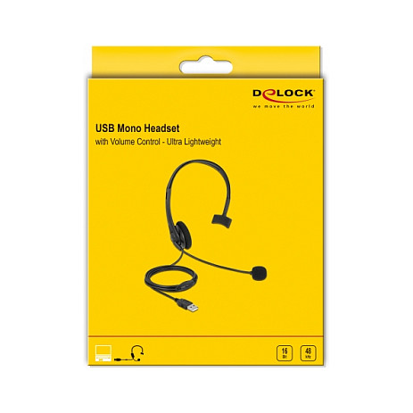 Kufje me kabllo DeLOCK 27177 / USB-A / Mono - Zezë 2