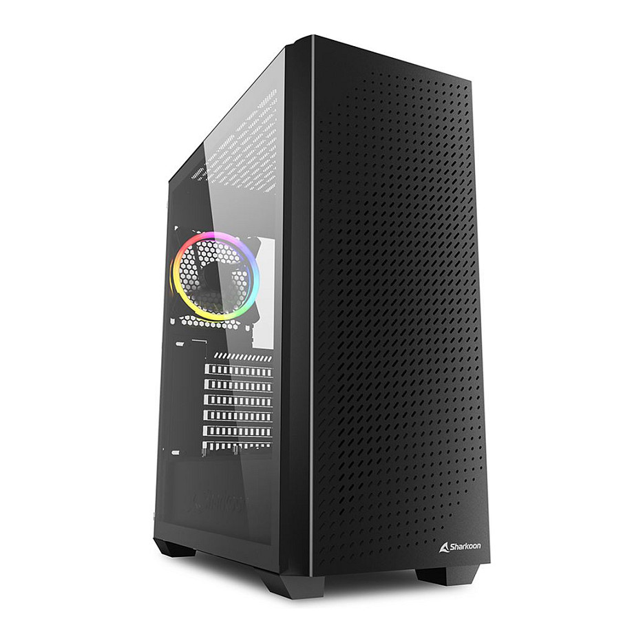 Kasë Midi Sharkoon VS9, RGB, e zezë