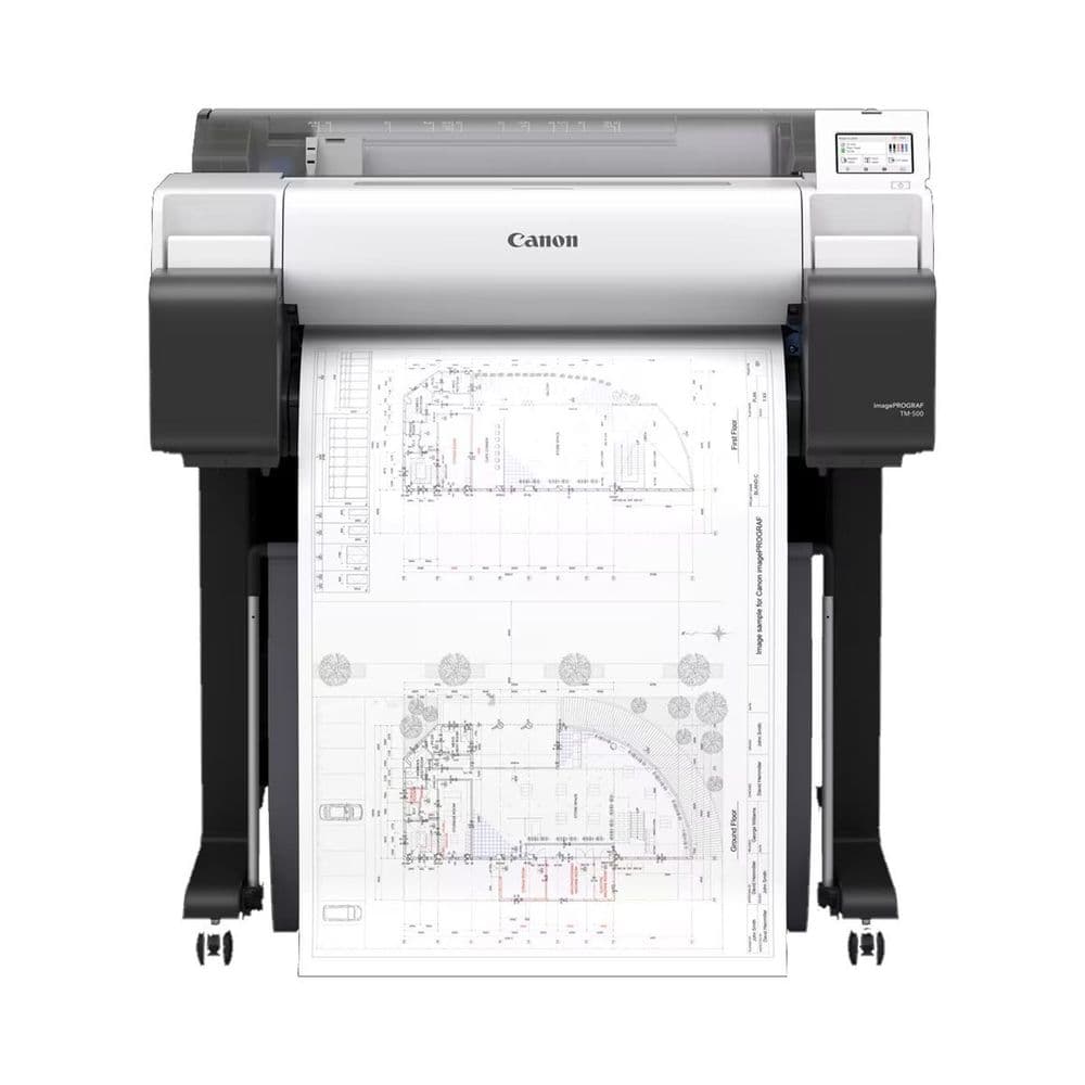 Printer Plotter Canon imagePROGRAF TM-500, 24 inç, A1, Inkjet, 2400 × 1200 dpi, Wi-Fi, USB, Ethernet, 5 ngjyra - Bardhë