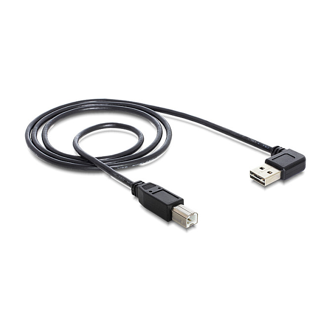 Kabllo USB DeLOCK 83376, USB-A në USB-B, 3 m, USB 2.0, EASY-USB me kënd të rregullueshëm – Zezë 2