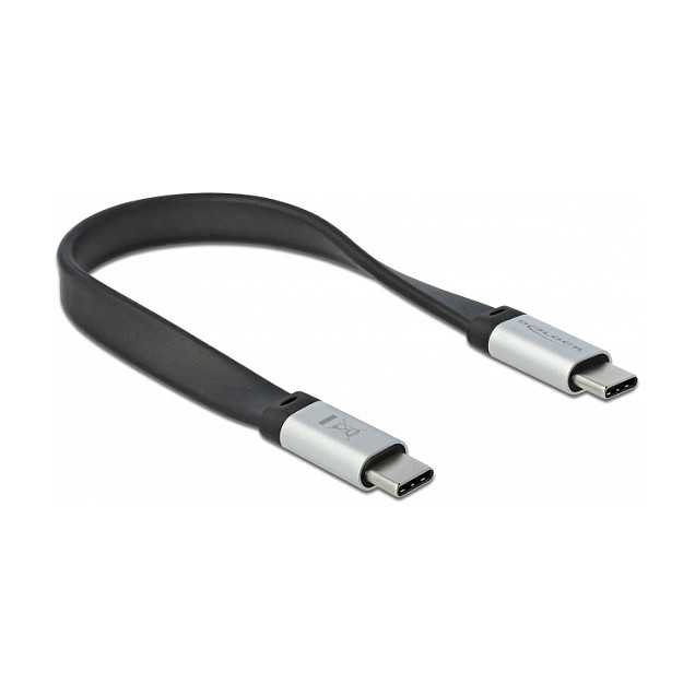 Kabllo USB DeLOCK 85926, USB-C në USB-C, USB 10 Gbps, FPC, PD 3 A, 0.22 m - Argjend 2