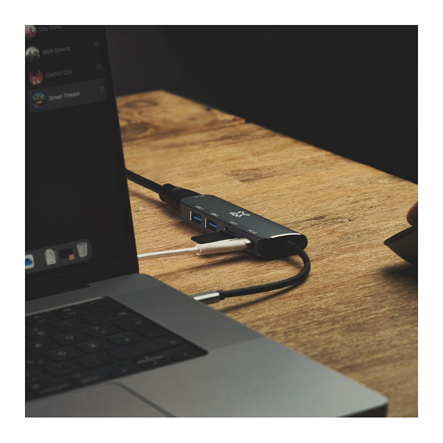 Hub USB-C XtremeMac XWH-HUB6-13, 6-port, HDMI 4K, USB-A 3.0, USB-A 2.0, SD/microSD, USB-C PD - Hiri 4