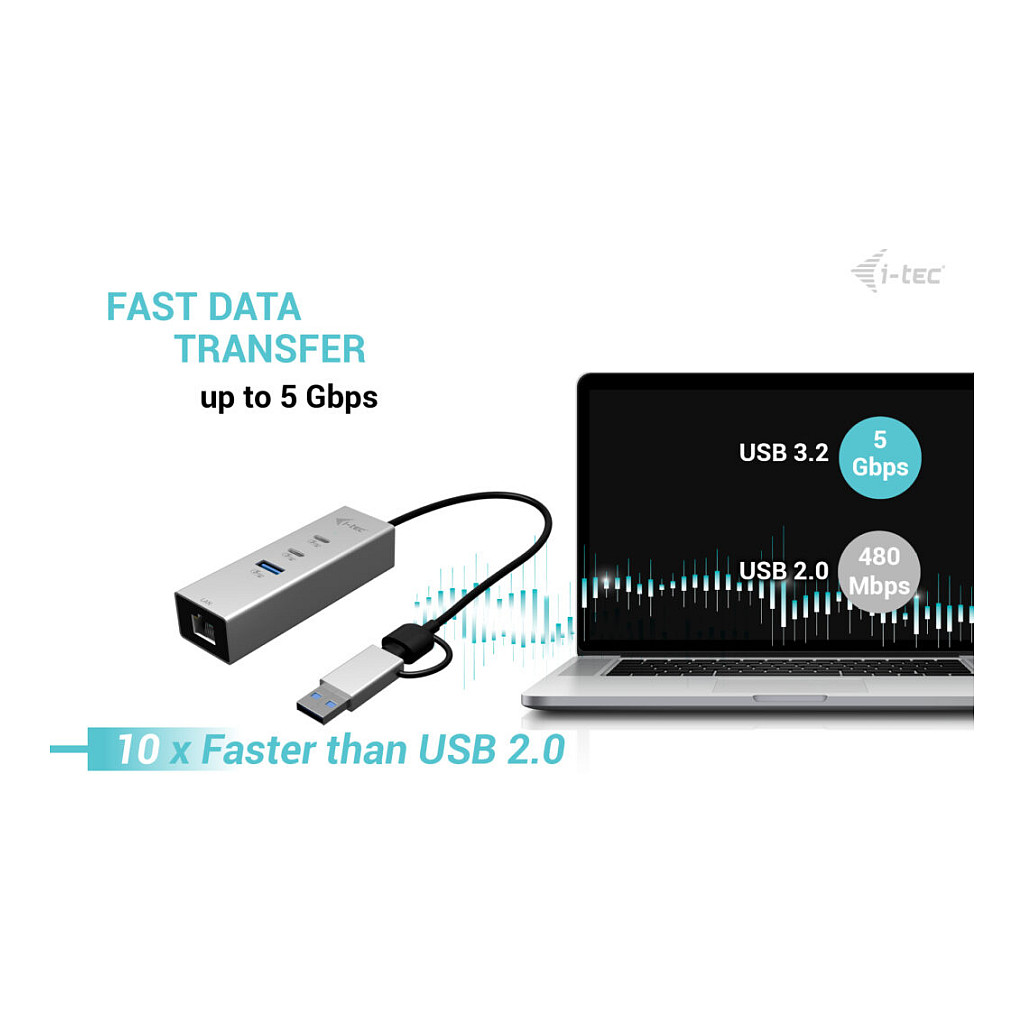 i-Tec - hub - 3 ports 7