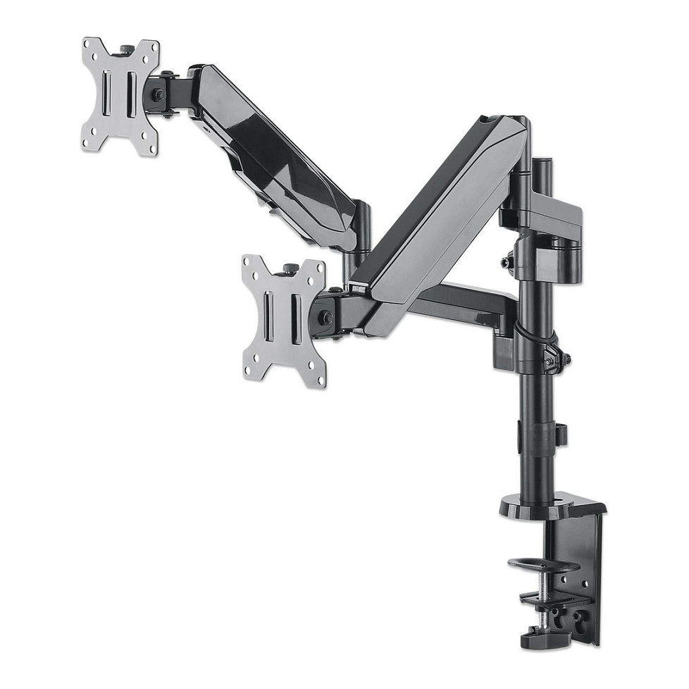 Mbajtëse për Monitor Manhattan 461887 / 2 Monitorë / 17–32" / deri 9kg për Monitor / VESA 75x75 & 100x100 / Gas Spring - Zezë 9