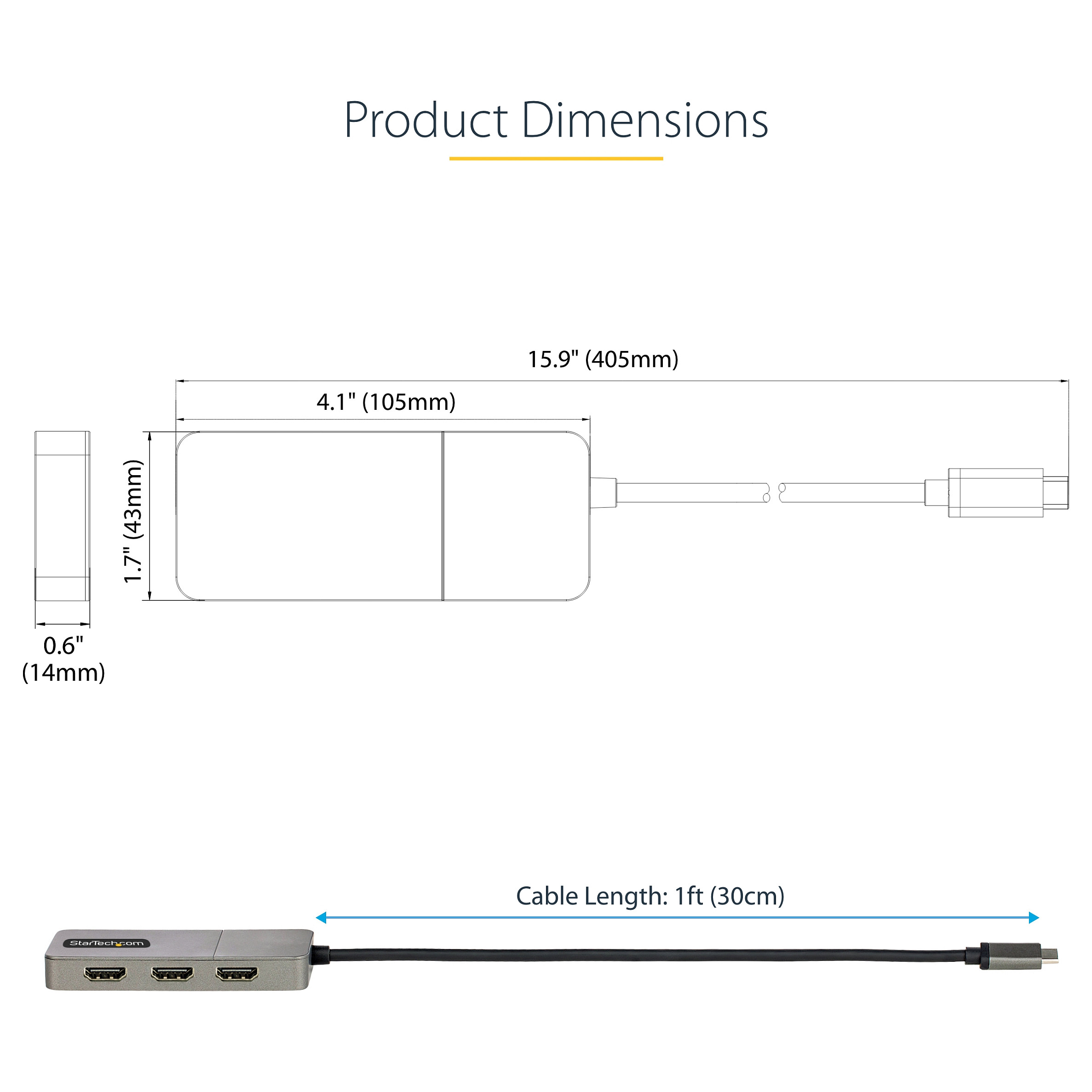 Adapter Grafik StarTech.com MST14CD123HD, USB-C në 3x HDMI 2.0, 4K UHD 60Hz, MST, HDR – Gri 7