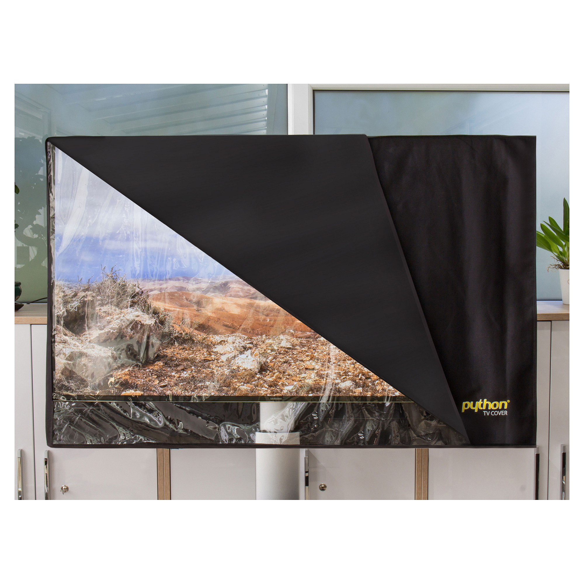 Mbulesë Mbrojtëse për Ekran Python TV-C0122, 22–24", IP42, Rezistente ndaj Lagështisë - Zezë/Transparente 3