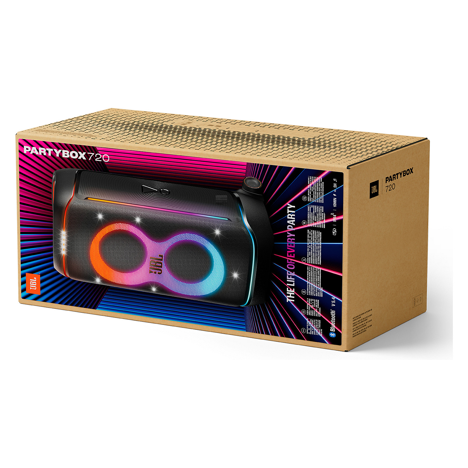 Altoparlant JBL PartyBox 720, 800W RMS, 2 × 9", Bluetooth 5.4, IPX4, Auracast, XLR - Zezë 7