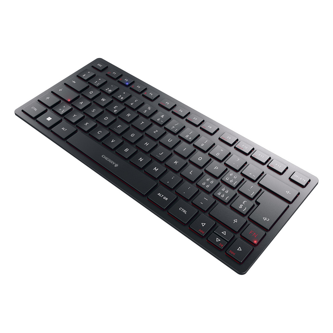 Tastierë CHERRY KW 9200 MINI / USB + RF Wireless + Bluetooth / QWERTZ / e zezë