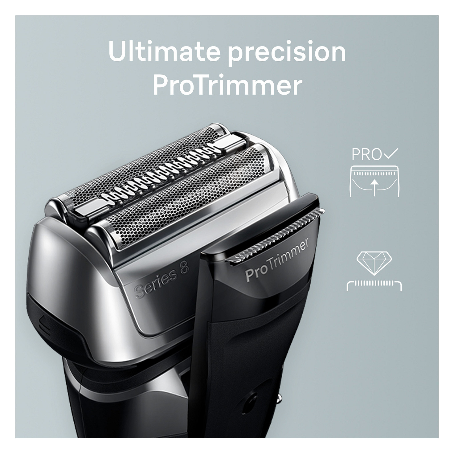 Makinë për Rroje Braun Series 8 / 8517s / Wet&Dry / 4 Elemente Prerëse / ProTrimmer / Kokë 40° / 60 Minuta – Argjend 4