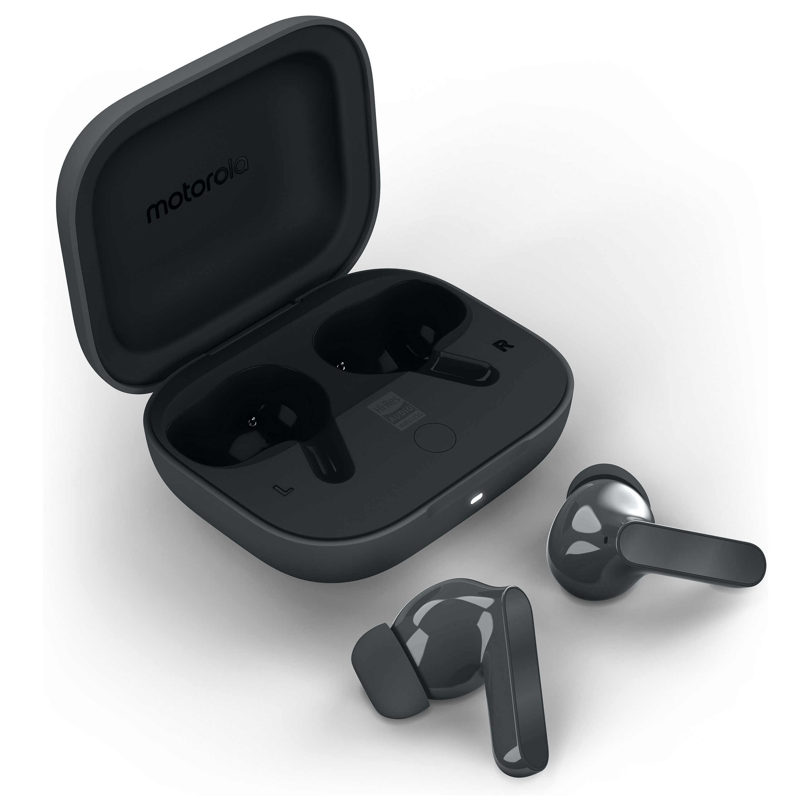 Kufje pa kabllo Motorola Moto Buds Bass / Bluetooth 5.3 / 12.4mm / ANC / Hi-Res Audio - Dark Shadow 9