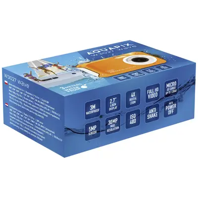 Kamerë digjitale Easypix Aquapix W3027 / 5MP / 30MP Interpolated / 1080p Full HD / 4x Digital Zoom / 2.7" LCD / 3m Waterproof - Portokalli 3