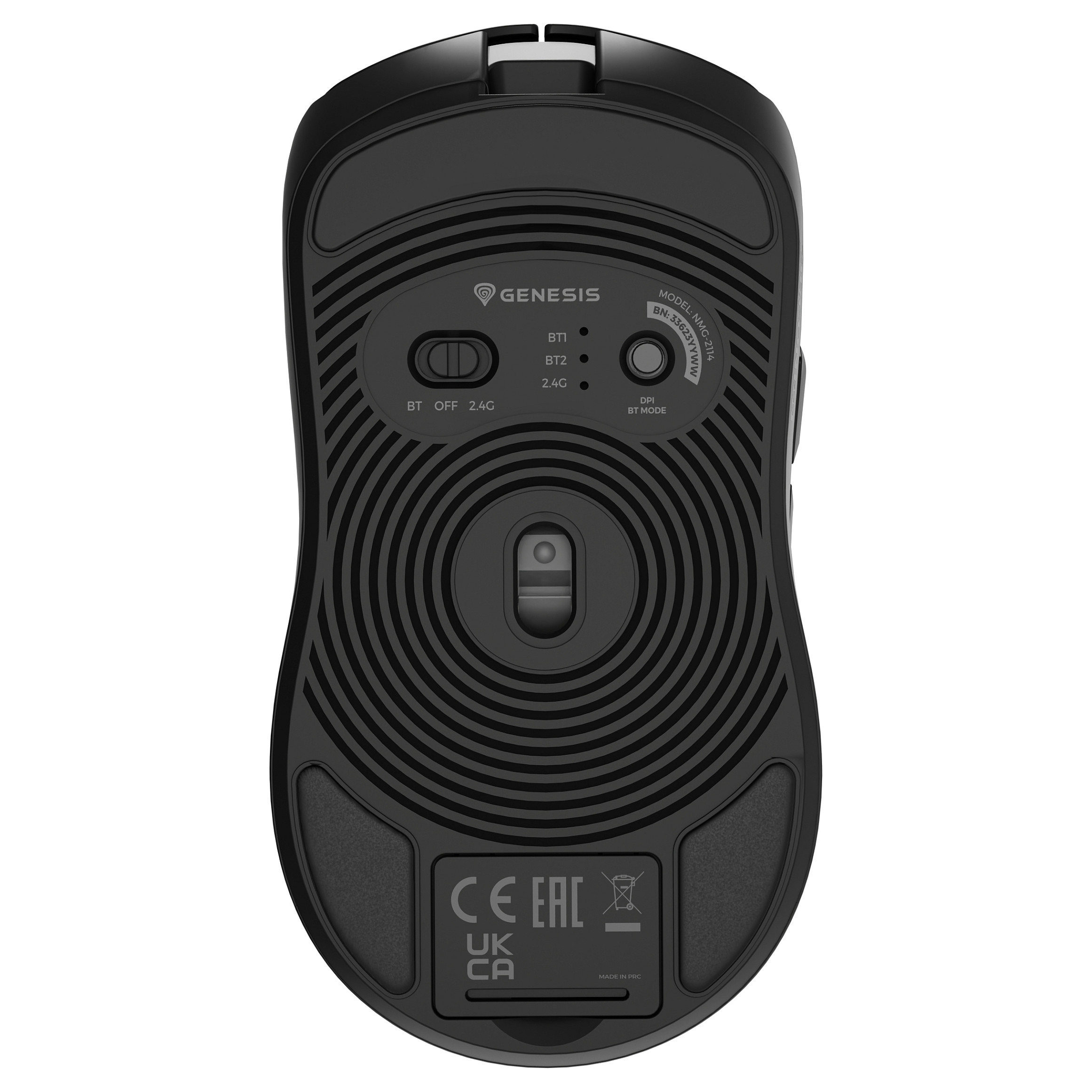 Maus Gaming Genesis Zircon 500 / Wireless / PixArt PMW3325 / 10.000 DPI / 6 Butona / 2.4 GHz / Bluetooth 5.0 / USB-C - Zezë 4