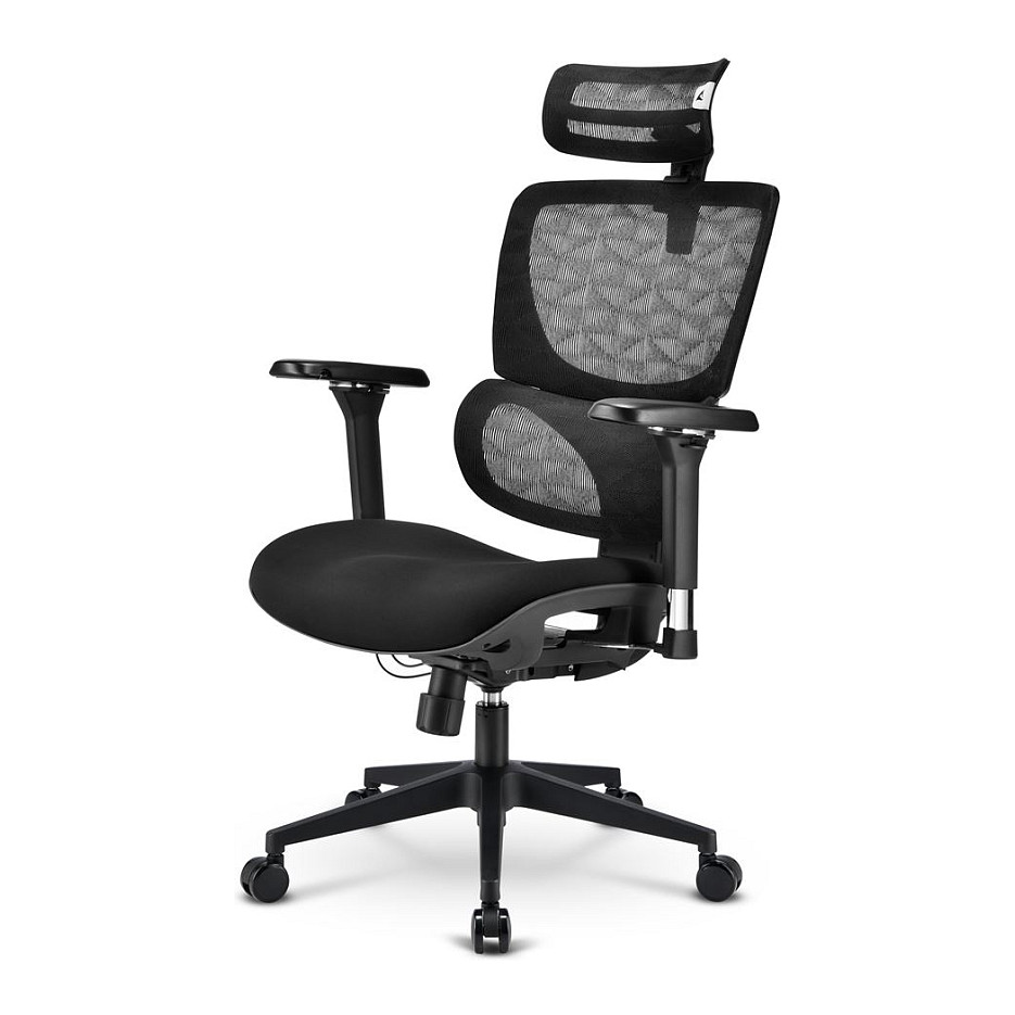 Karrige Zyre Sharkoon OfficePal C40, Mesh, Mbështetëse 4D, Headrest 3D, Mbështetje Lumbar, deri 150kg - Zezë