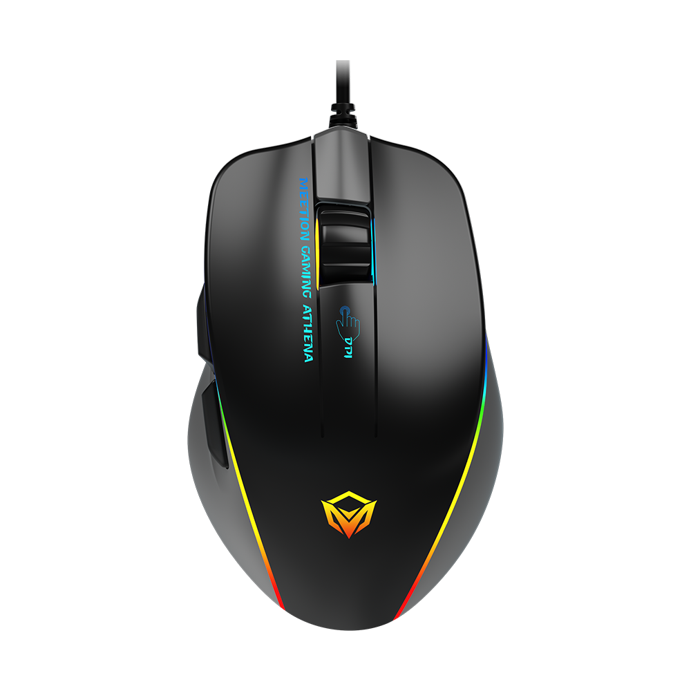 Maus Gaming Meetion GM23 2023 / Butona 5+1 / 12800CPI / Max.7000 fps / RGB / USB / e Zezë dhe Gri 2