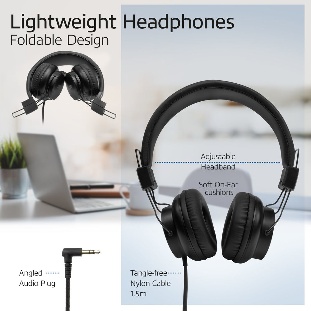 Kufje me Kabllo ACT AC9300, On-Ear, Stereo, 3.5mm, 40mm, Kabllo 1.5m - Zezë 3