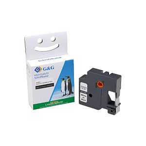 Shirit për Printer G&G 15573 / Kompatibil me DYMO D1 / S0720610 / 45021 / 12 mm × 7 m / Shkrim i Bardhë mbi të Zezë 2