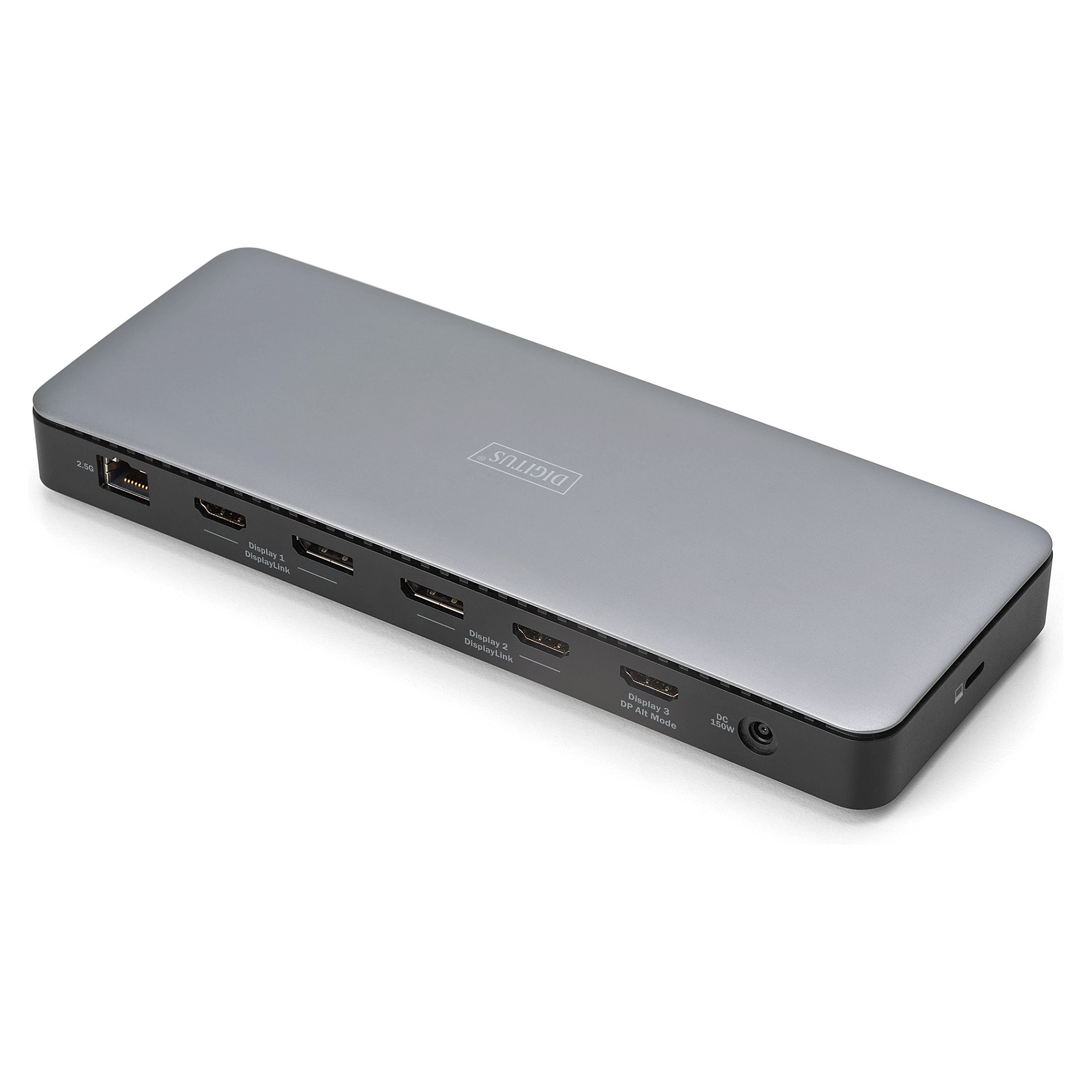 Docking Station Digitus / 3xHDMI / 2xDisplayPort / 4xUSB‑A / 1xUSB‑C / LAN - Zezë / Gri thumbnail 3
