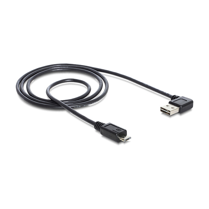 Kabllo USB DeLOCK 83384, USB-A në Micro-B, 3 m, USB 2.0, EASY-USB me kënd të rregullueshëm – Zezë 2