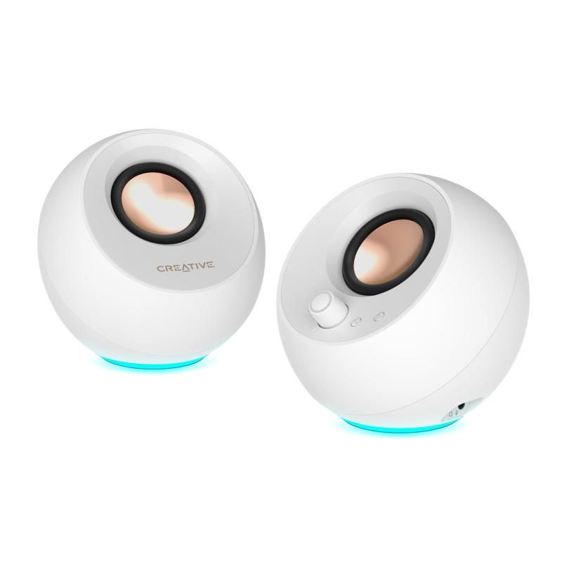 Altoparlant Creative Pebble Pro / 2.0 / 10W RMS / USB-C / Bluetooth / RGB - Bardhë 4