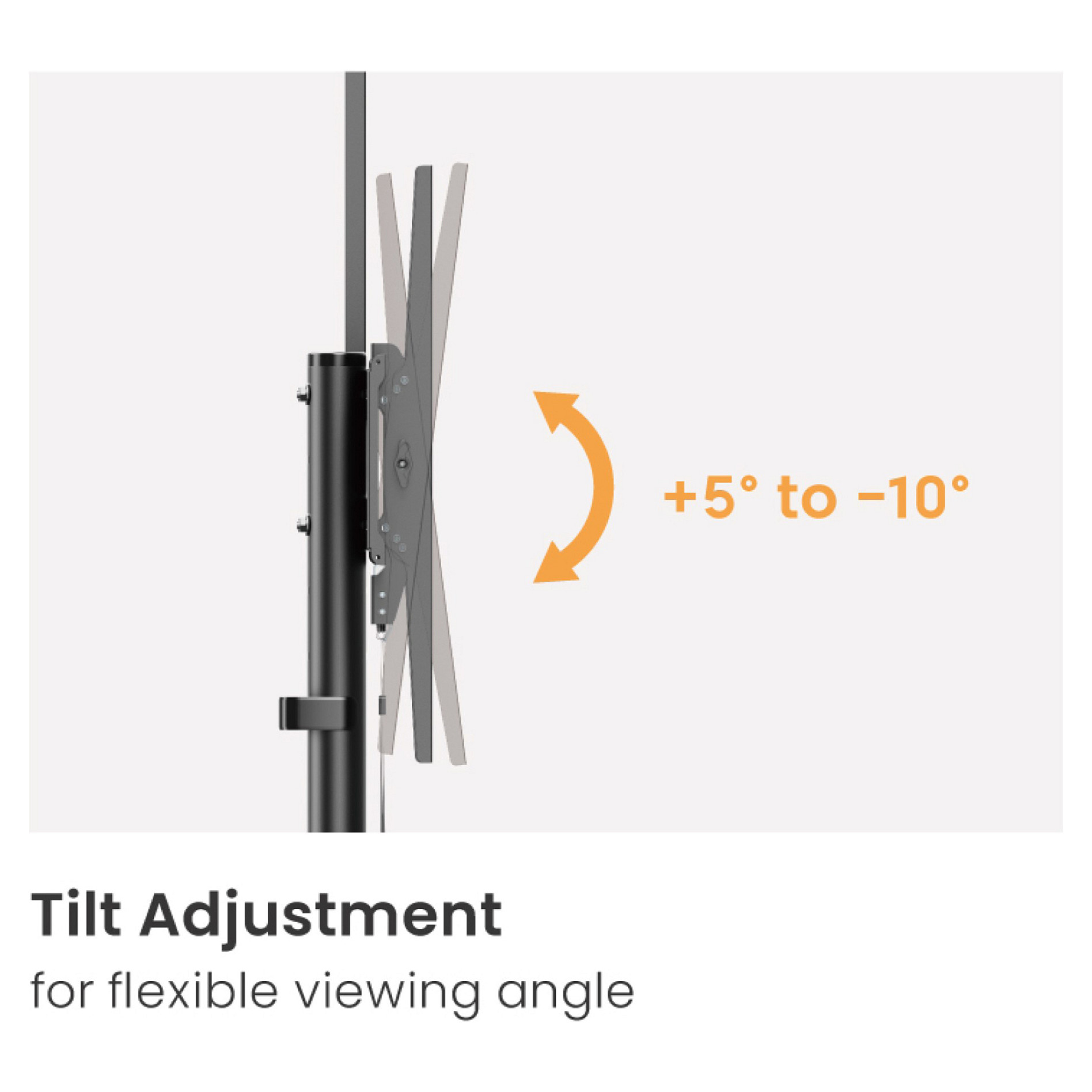 Mbajtëse për TV Equip 650636 , 37–70" , deri 70kg , me rrota , lartësi e rregullueshme , e pjerrët , VESA 100x100–600x400 - Zezë 7