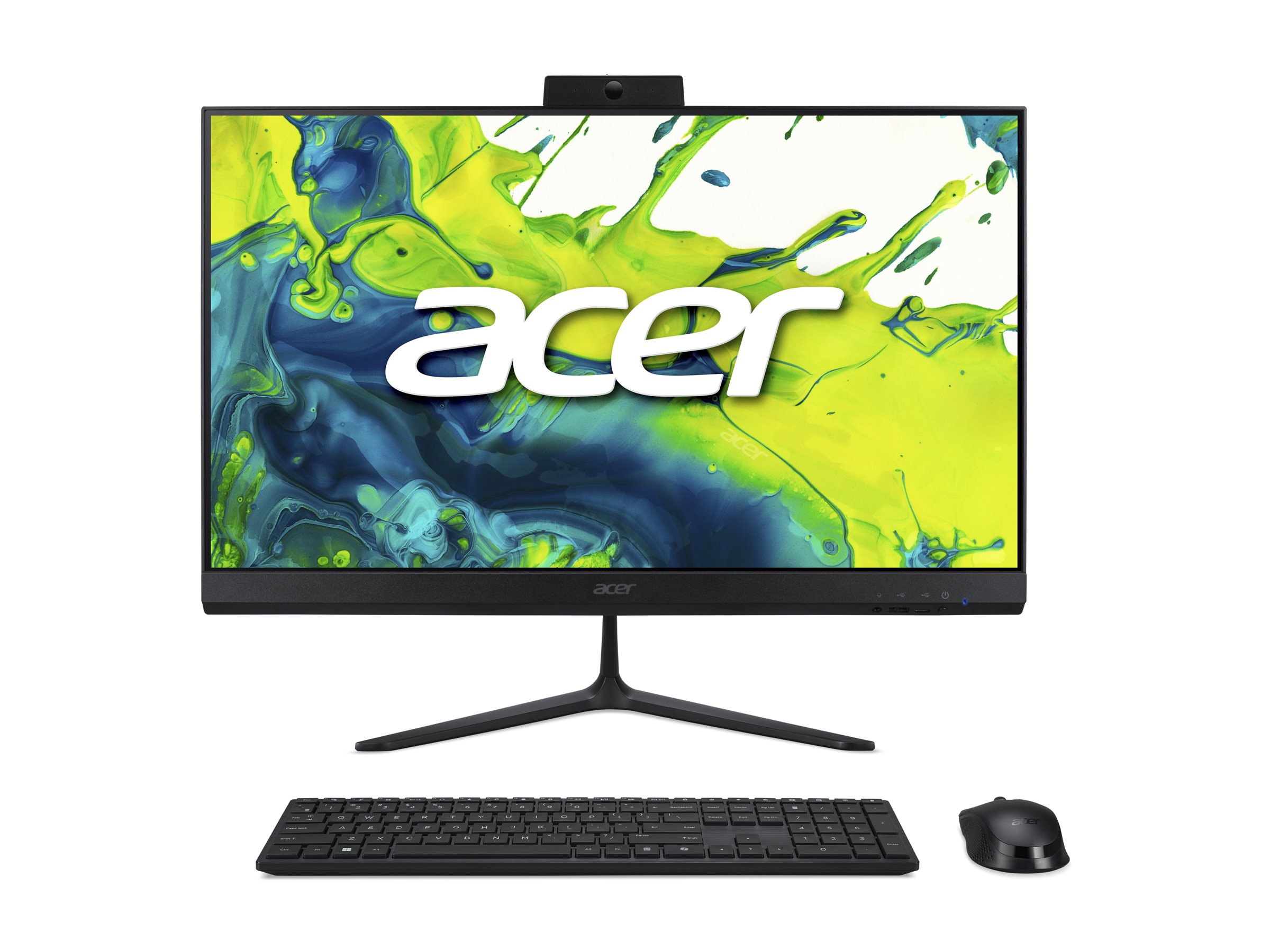 AIO Acer Aspire C24-2G, Ryzen 5 7430U, 8GB DDR4, 512GB, 23.8" FHD IPS 120Hz, Radeon Graphics, Tastierë & Maus - Zezë