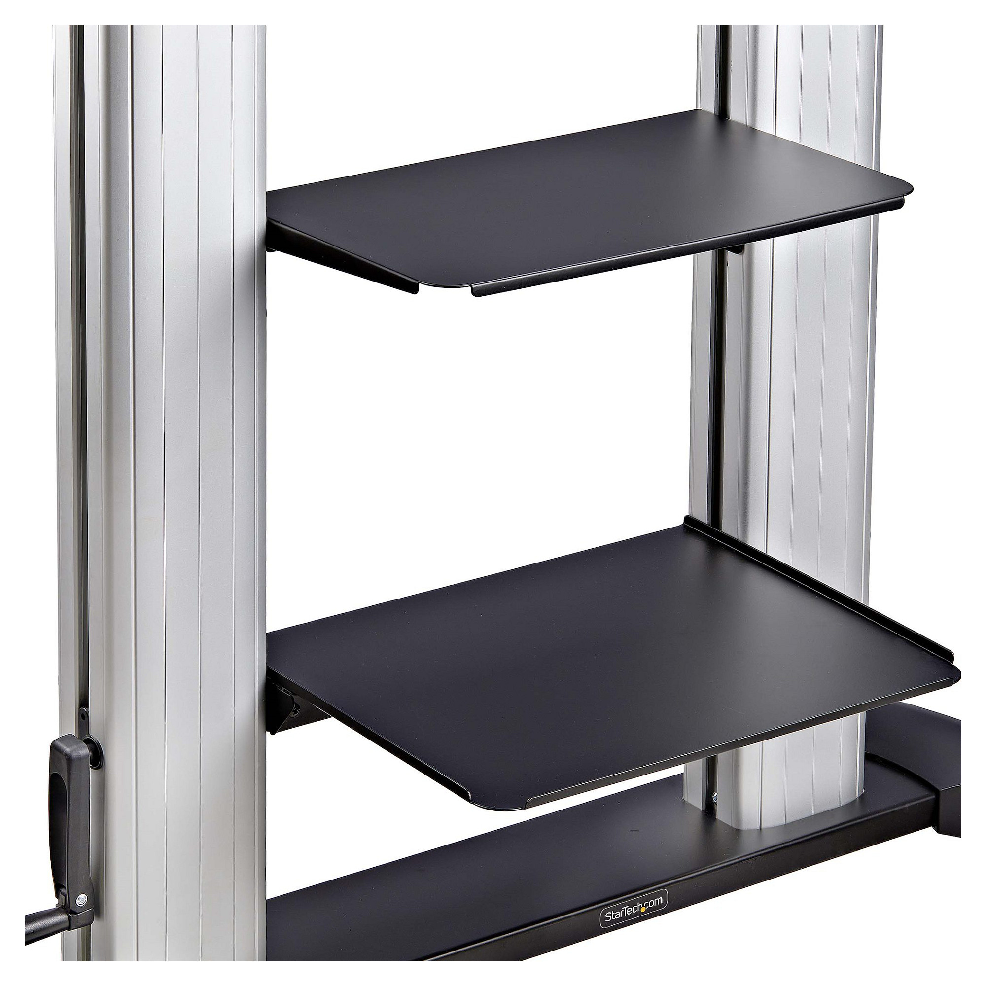 Mbajtëse për TV StarTech.com / 60–100" / deri 100kg / VESA 200x200–1000x600 / Lartësi e Rregullueshme / Me Rrota - Zezë/Argjend 6