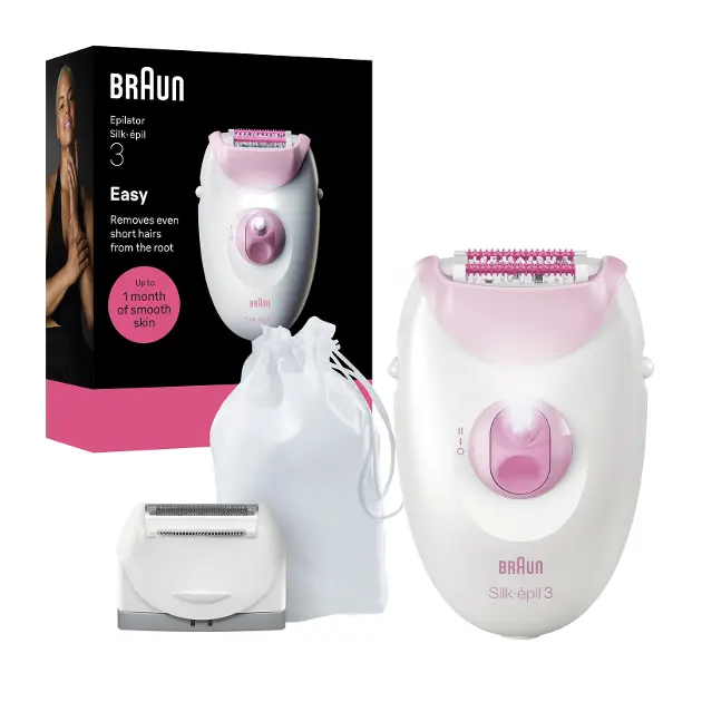 Makinë Depilimi Braun Silk·épil 3 SE3-033, 2 Shpejtësi, Me Kabllo, Për Përdorim të Thatë - Rozë, Bardhë 3
