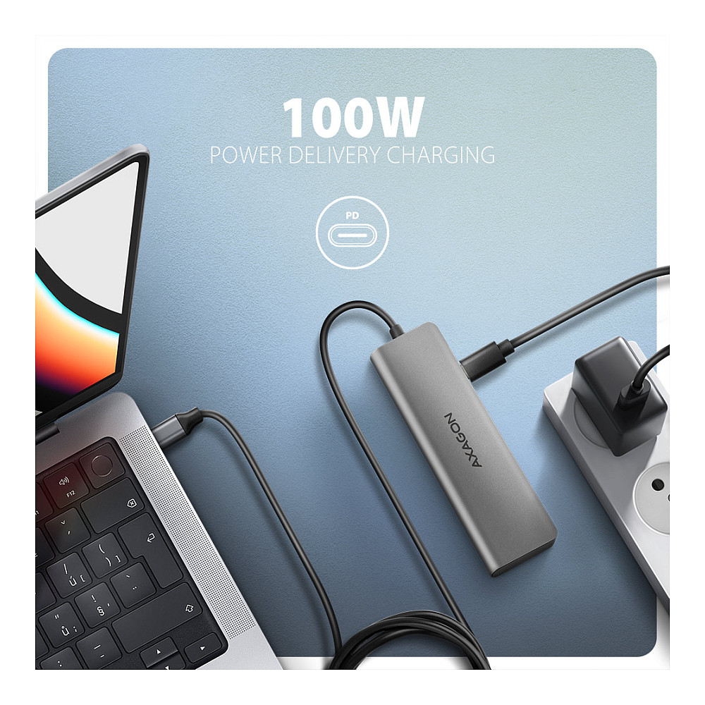 USB-C Hub AXAGON HMC-5H, 3× USB-A, HDMI 4K, USB-C PD 100W - Argjend 4