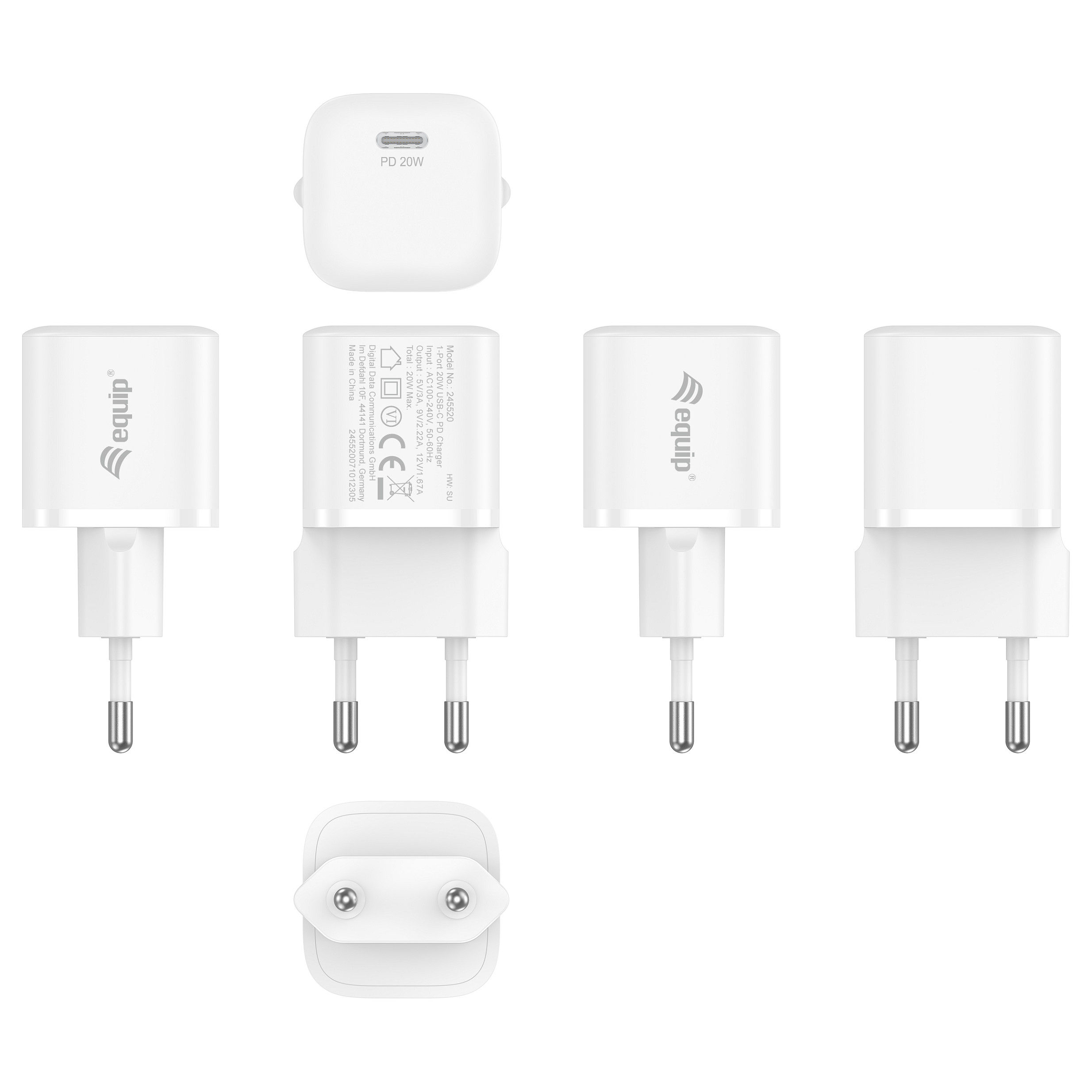 Adapter Equip 1-Port USB-C PD / 25 copë - Bardhë thumbnail 6