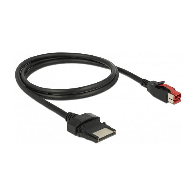 Kabllo për Furnizim me Energji DeLOCK 85477, PoweredUSB 24 V mashkull në 8-pin mashkull, USB 2.0, 1 m - Zezë 3