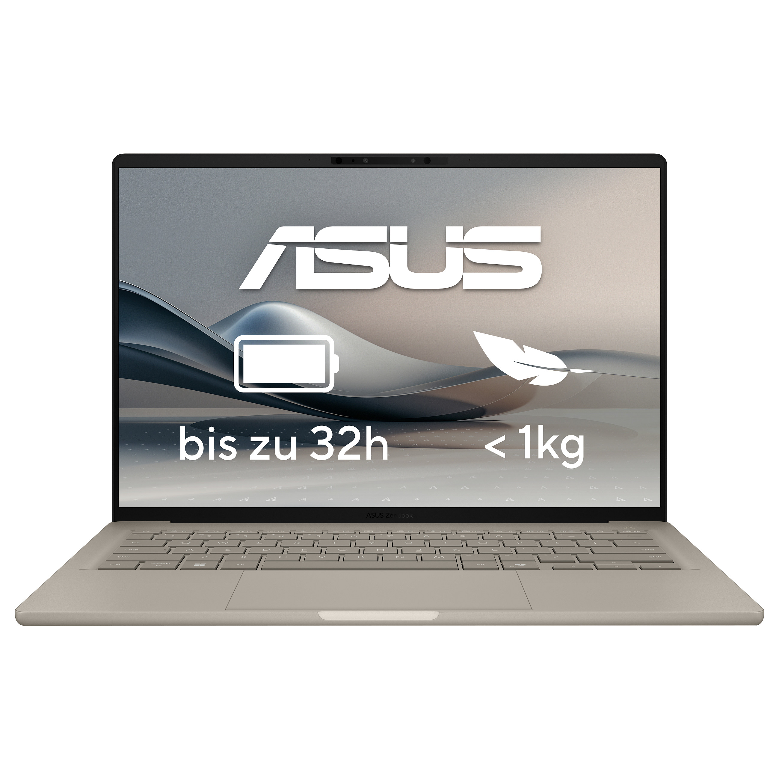 Laptop ASUS Zenbook A14 UX3407QA-QD488W / Snapdragon X1-26-100 / 16GB LPDDR5x / 1TB / 14" WUXGA OLED / Qualcomm Adreno - Krem