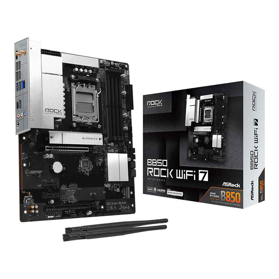 Pllakë Amë AMD AM5 ASRock B850 Rock WiFi7/ ATX / HDMI