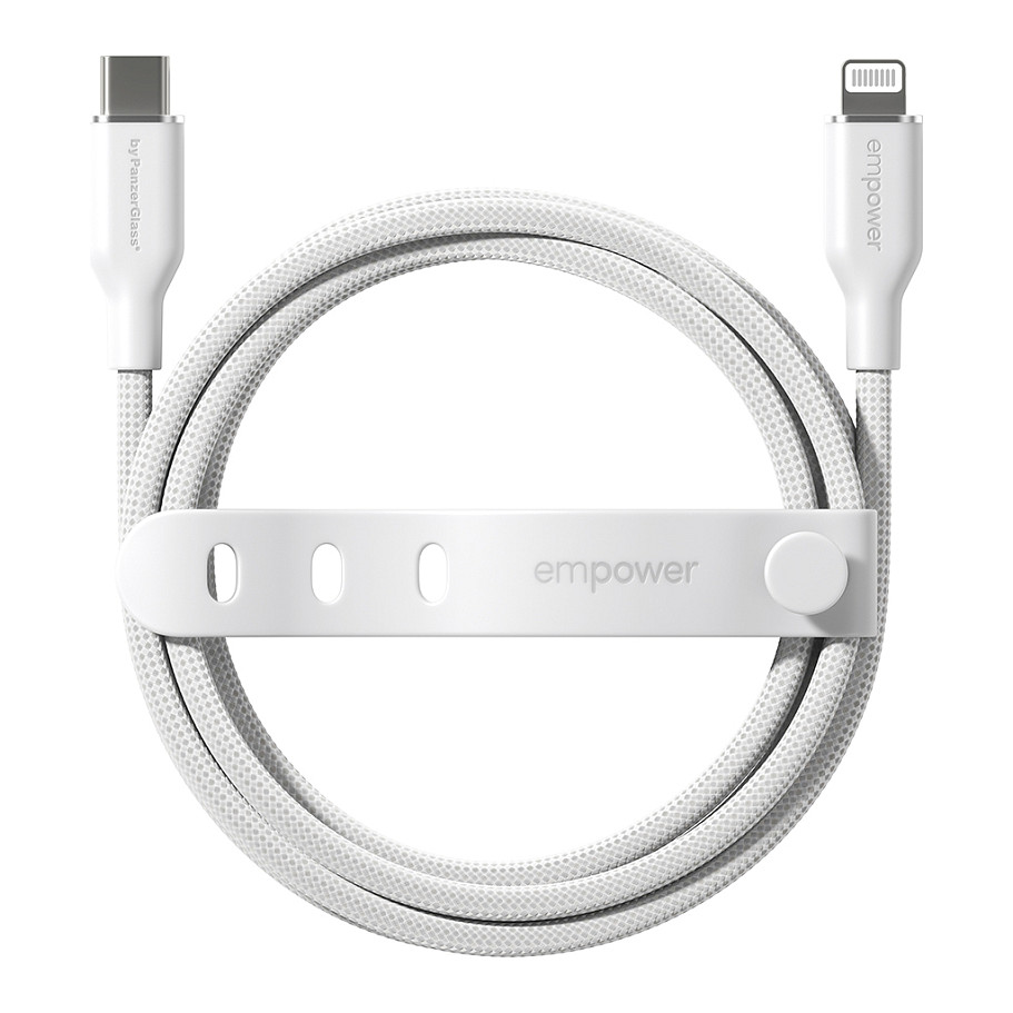 Kabllo empower by PanzerGlass Racing, EM41725, USB-C në Lightning, USB 2.0, 60W, 1.2 m -Bardhë 4