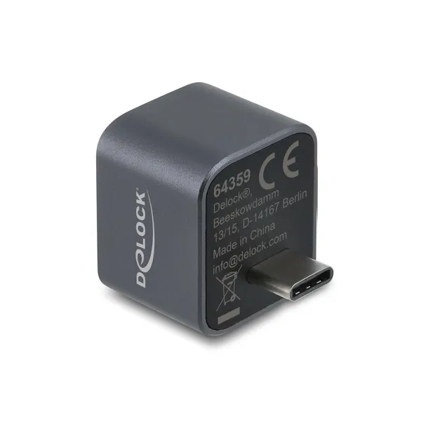 Hub DeLOCK 63252, USB-C Mashkull, 3x USB-A 5Gbps, USB-C PD 100W, Gigabit LAN - Gri 5