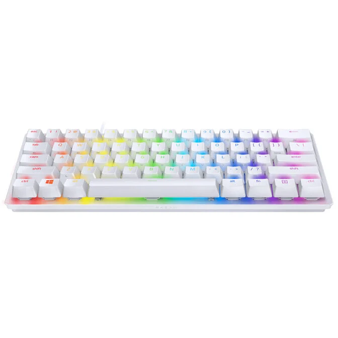 Tastierë Gaming Razer Huntsman Mini, Wired, 60%, Optical Switch, RGB Chroma, USB-C, PBT Doubleshot - Bardhë 2