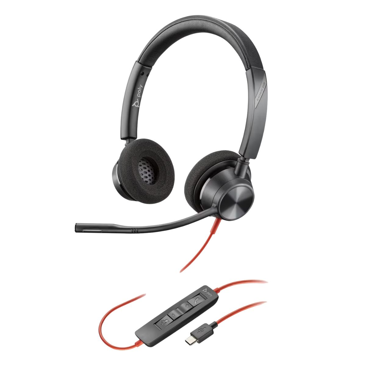Kufje me Kabllo Poly Blackwire 3320 – Zezë