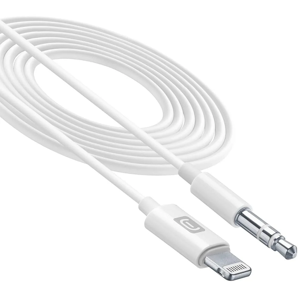 Kabllo Aux to Lightning Cellularline – Bardhë