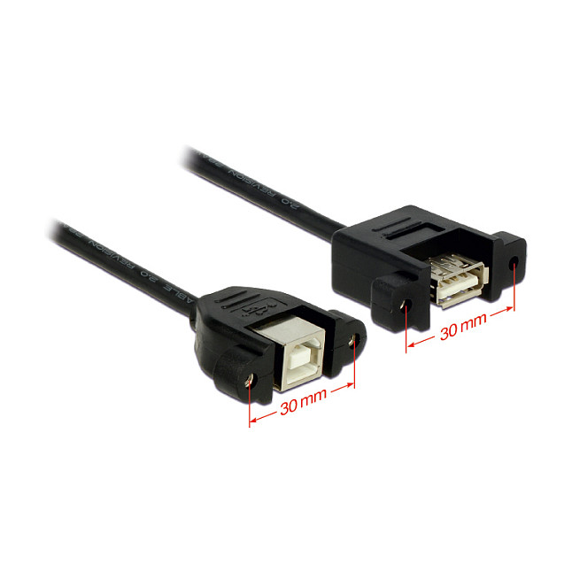 Kabllo USB DeLOCK 85108, USB-A në USB-B, USB 2.0, 1 m - Zezë 2