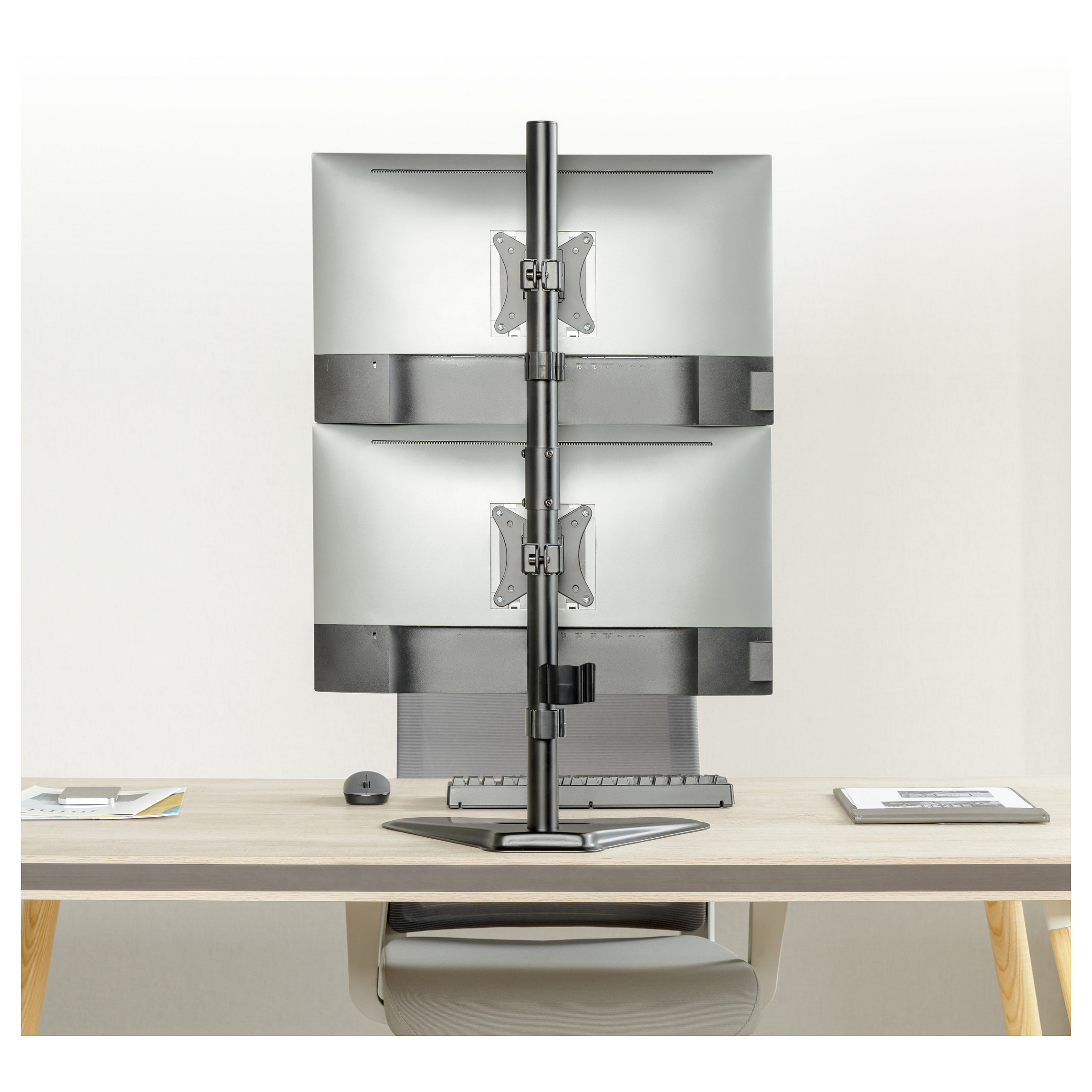 Mbajtëse për Monitor Equip 650128 / 2 Monitorë / 17–32" / deri 9kg për Monitor / VESA 75x75 & 100x100 / Vertikale / Lartësi e Rregullueshme - Zezë 8