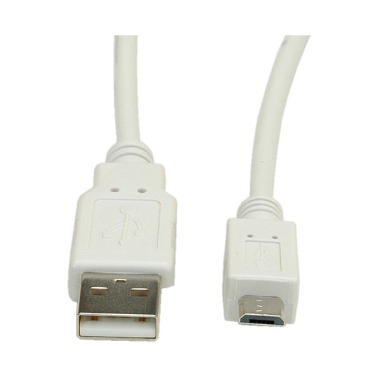 Kabllo USB VALUE / USB-A në Micro-USB B / USB 2.0 / 3m - Bardhë thumbnail 2
