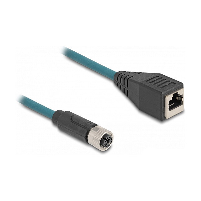 Adapter DeLOCK 60070, M12 X-coded 8-pin femër në RJ-45 femër, Cat6A, S/FTP, 0.5 m - Zezë 2