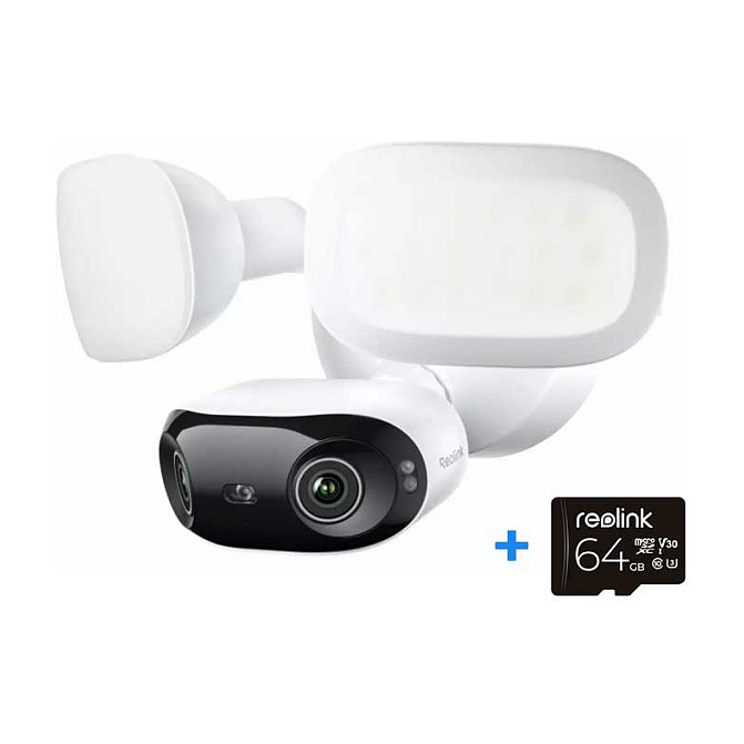 Kamerë Sigurie IP CCTV Reolink Floodlight Series F751W, 8MP, 2.8mm, 180°, Wi-Fi 6, Floodlight 3000lm, IR 30m - Bardhë