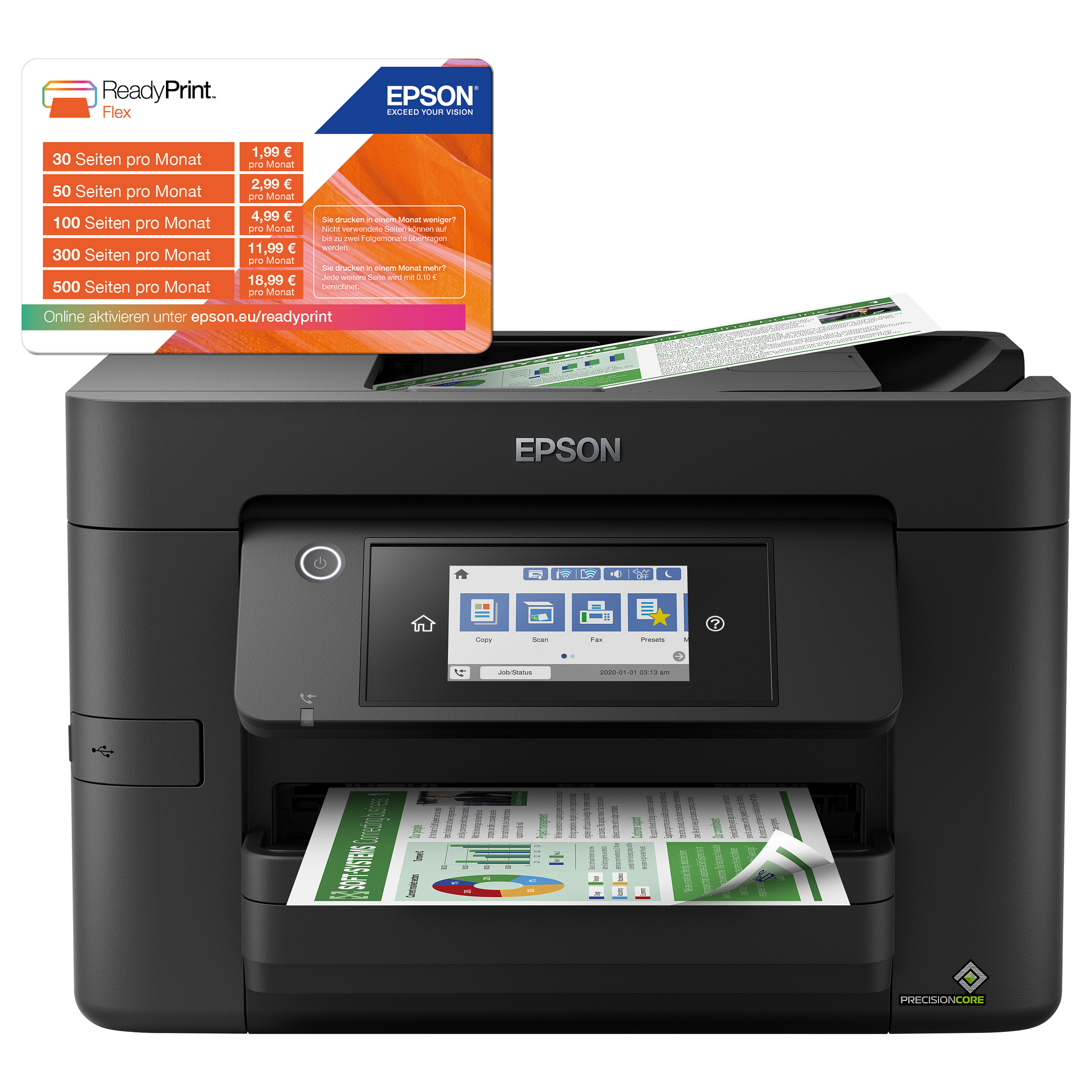 Printer Multifunksional Epson WorkForce Pro WF-4820DWF A4 Color Inkjet - Zezë thumbnail 2
