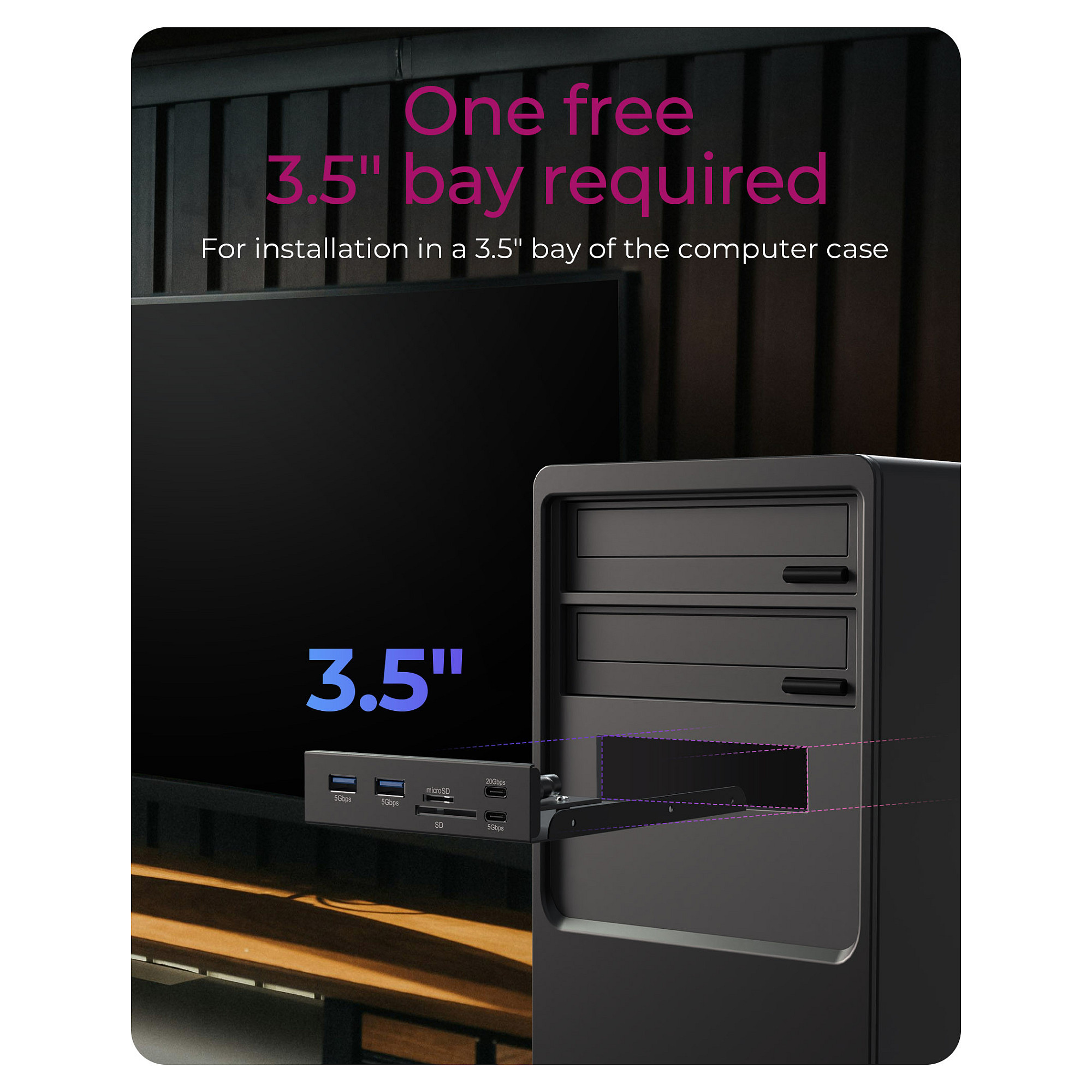 Hub ICY BOX IB-HUB1419-i3, 2x USB-A, 2x USB-C, SD, microSD, 20Gbps, 3.5" - Zezë 5