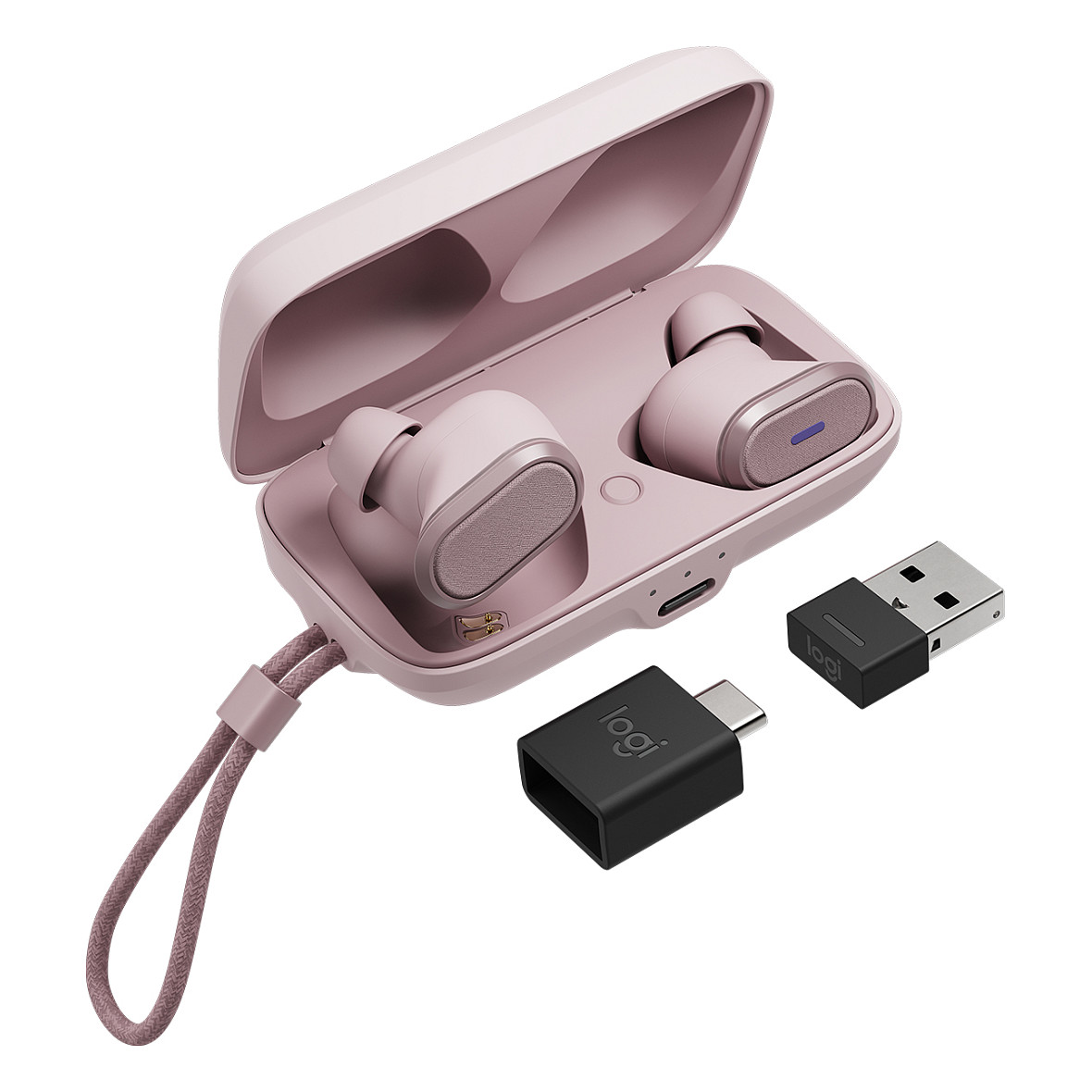 Logitech Zone True Wireless Earbuds, Bluetooth, Hybrid ANC, IP68, USB Receiver, Rose – 985-001090 thumbnail 5