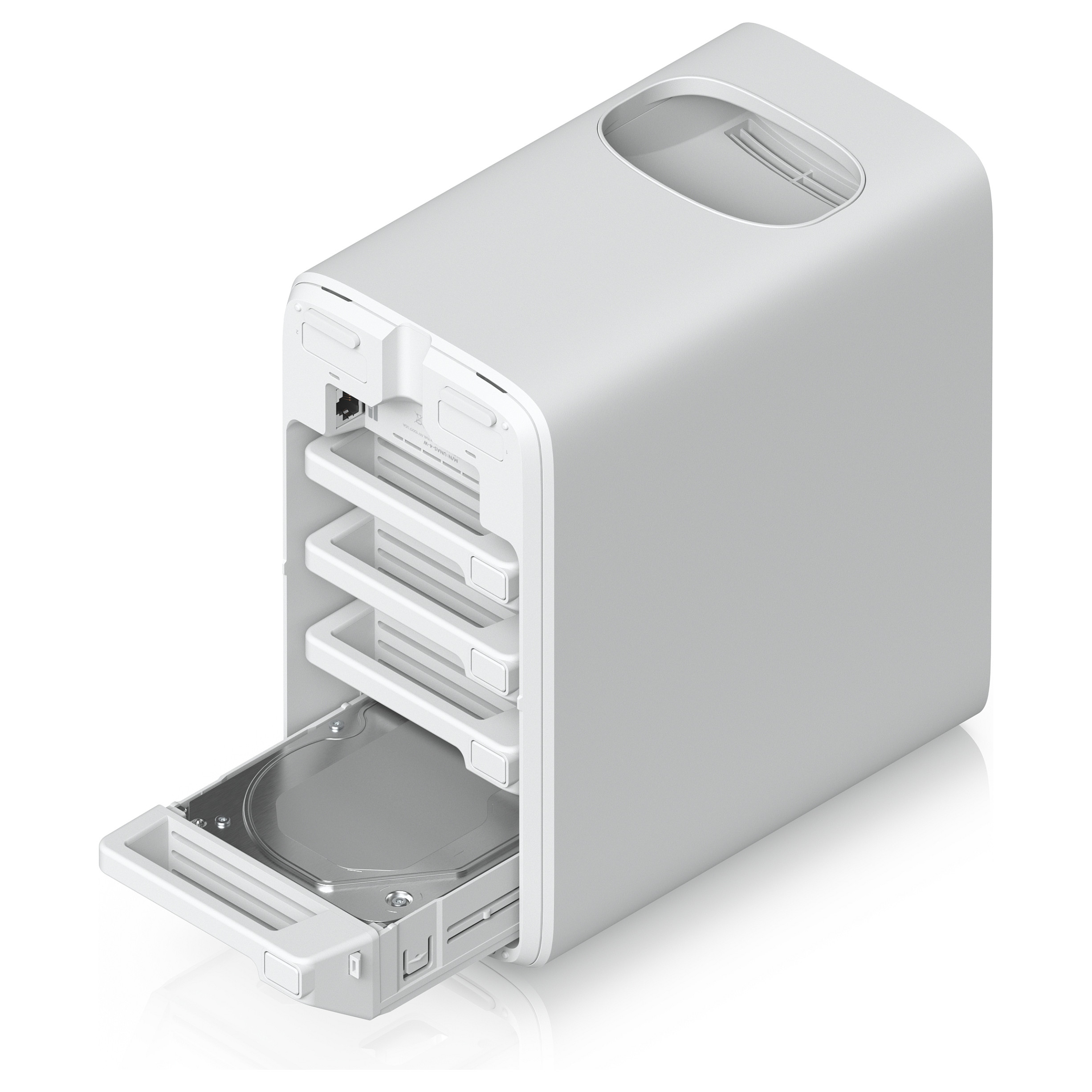 Ubiquiti UniFi UNAS-4-W 4-Bay NAS – 4x HDD/SSD, 2x M.2 NVMe Cache, 2.5GbE, RAID, PoE+++, UniFi Drive 9