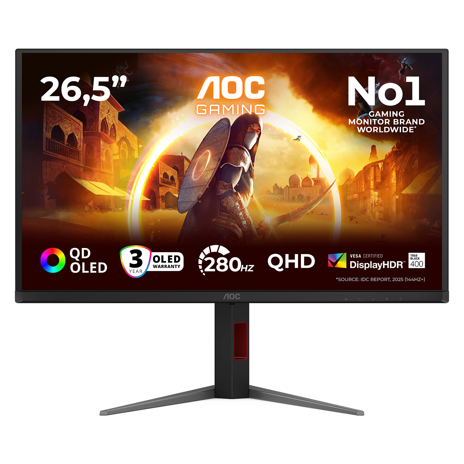 Monitor Gaming AOC Q27G4ZD / 27"/ Quad HD OLED / 280Hz / 0.3ms / HDMI+USB+DP - Zezë